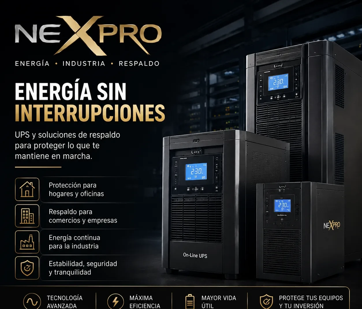 UPS y respaldo de energía NEXPRO Venezuela