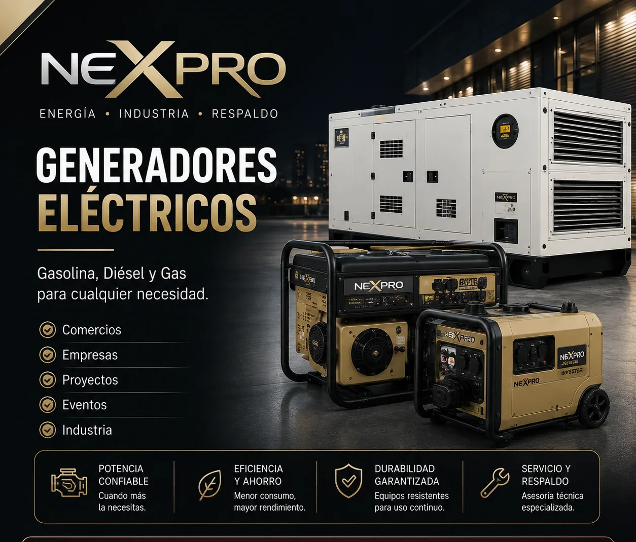 Generadores eléctricos NEXPRO Venezuela